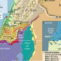 Mappa del Libano e Siria: evidenzia attacchi Hizbullāh, zone di evacuazione e militari chiuse. Dove si trova Cento? Non è indicato.