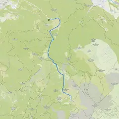 Mappa dei sentieri Lecco con itinerario blu che sale verso le cime.
