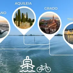 Esplora Lignano, Aquileia, Grado e Trieste via mare. Un viaggio tra storia e bellezze costiere, con opzioni di trasporto in barca e bici.