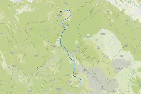 Mappa dei sentieri Lecco con itinerario blu che sale verso le cime.