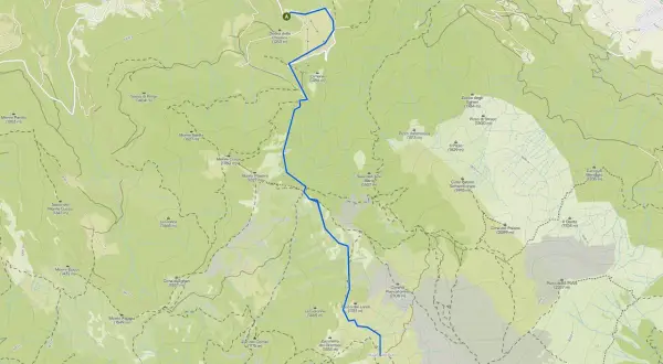 Mappa dei sentieri Lecco con itinerario blu che sale verso le cime.