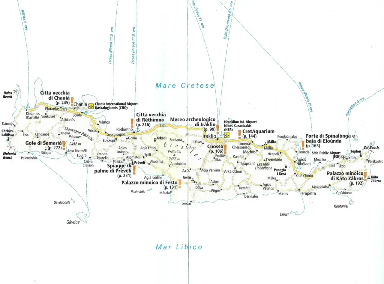 Mappa di Creta: Chania, Rethymno, Heraklion, palazzi minoici, spiagge e aeroporti. Dove si trova Creta? Qui!