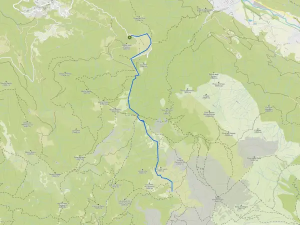 Mappa dei sentieri Lecco con itinerario blu che sale verso le cime.